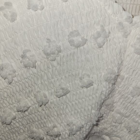 Teacrew Babydoll Mini Dress Size Small White Smocked Romantic Ruffles Boho Tired - Picture 5 of 12